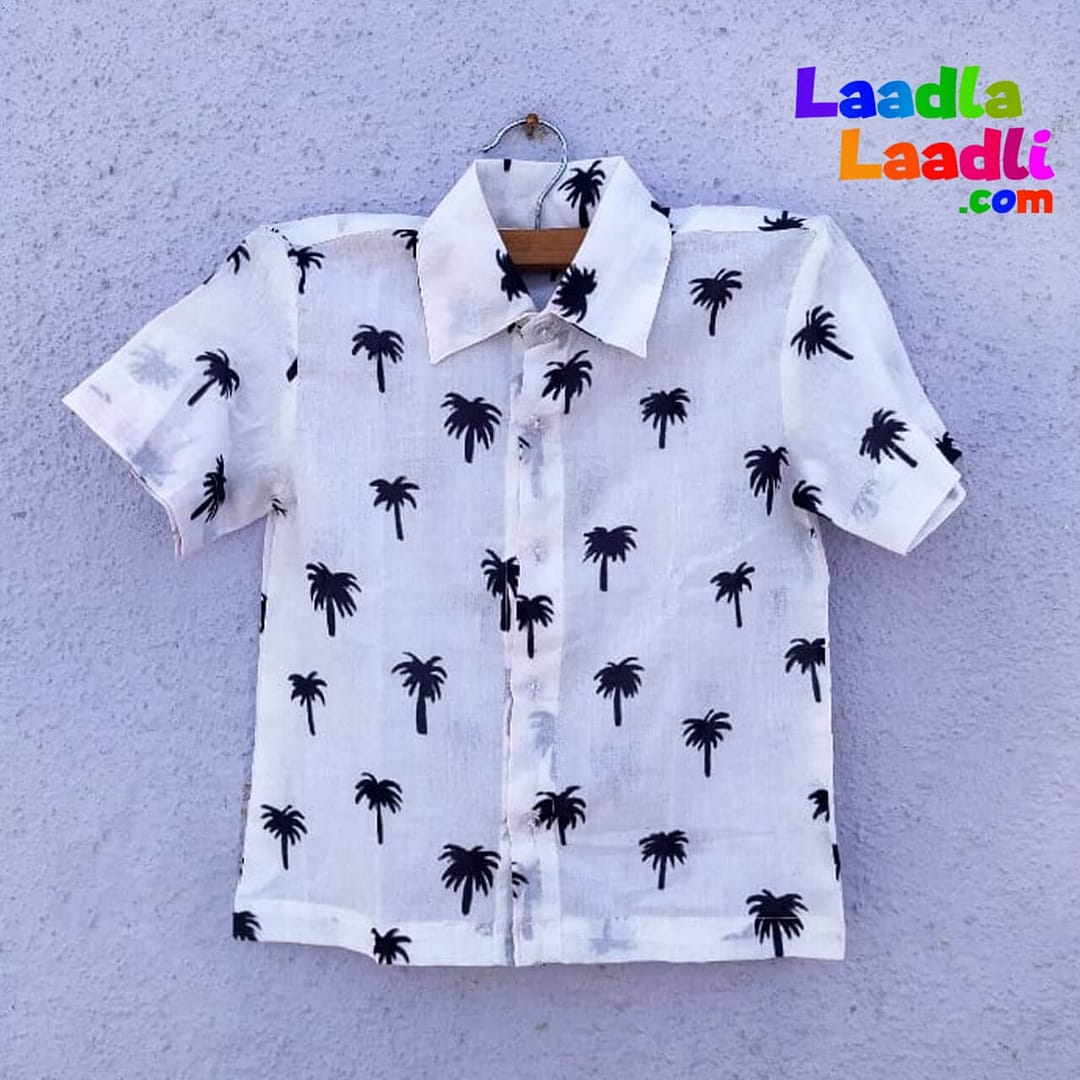The beach wear shirt with coconut prints