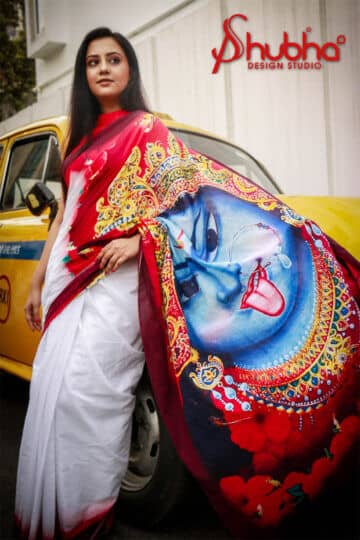 Mulmul Goddess Kali Saree