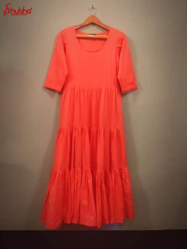 Orange Organic Layered Dress