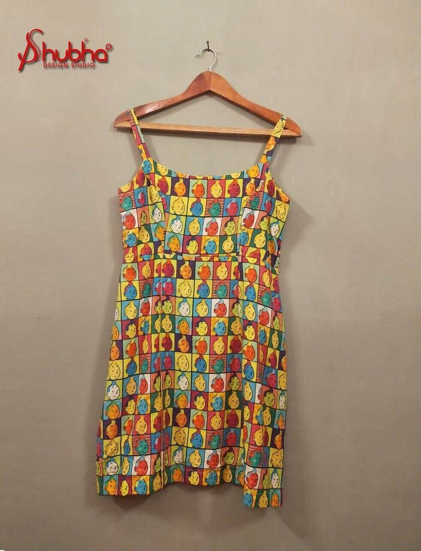 Tintin printed short dress with mid side slit
